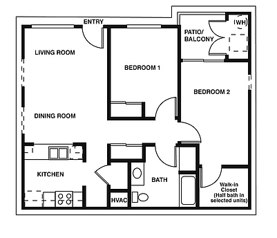 2BR/1BA - Woodcreek Terrace