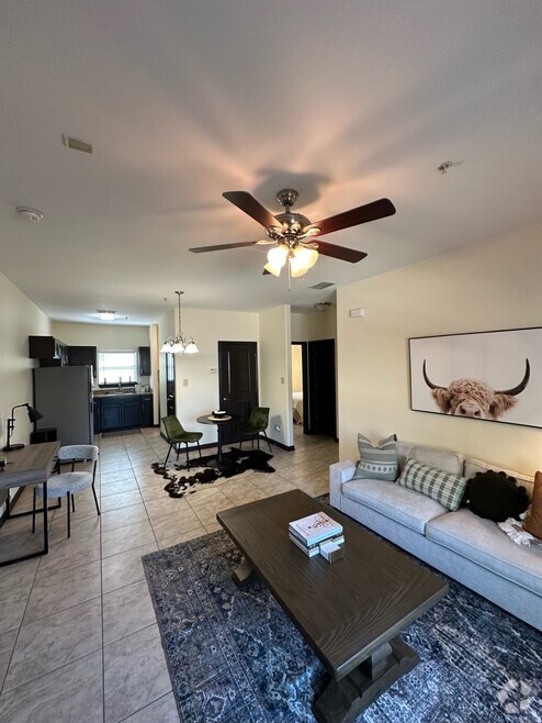 Living Room of 2 Bedroom Floorplan - La Joya Apartments