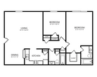 Two Bedroom, Two Bathroom, 889 SQFT