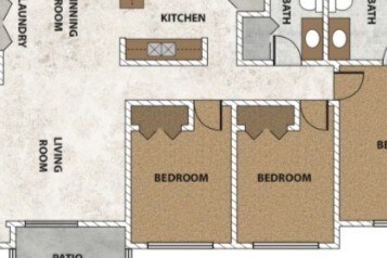 3 Bedroom floor plan - 14 E Jones Ave