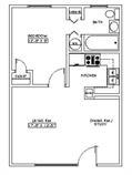 One Bedroom floor plan - 1303 White Ave