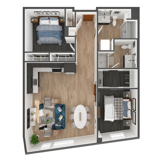 Plano de planta - The Heron Flats and Lofts