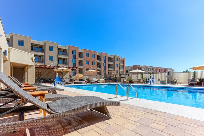 Seating Around Pool - Wintergreen Apartments