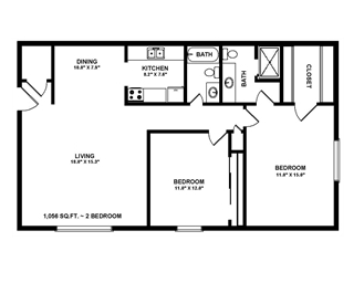 2BR/2BA - Greenbriar Apartments