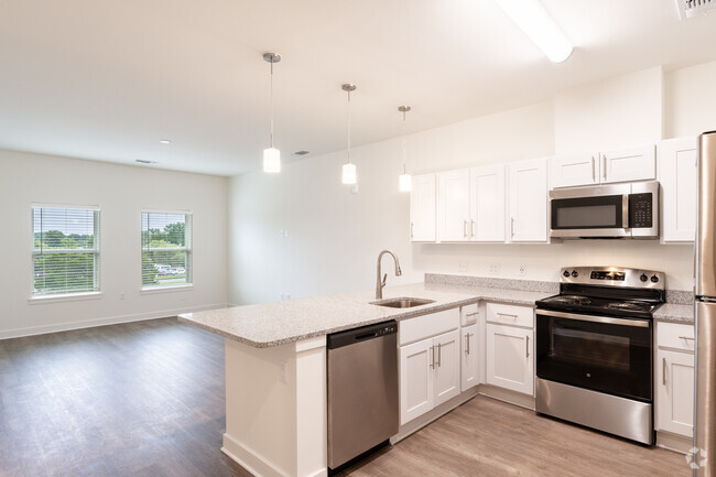 The Scotchtown - Kitchen & Living Room - Sherwood Apartment Homes