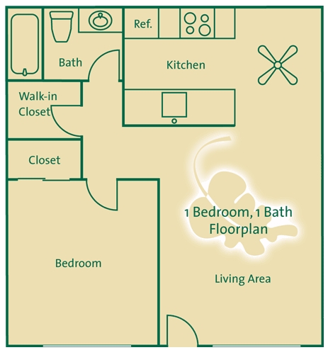 1BR/1BA - Parkside Terrace