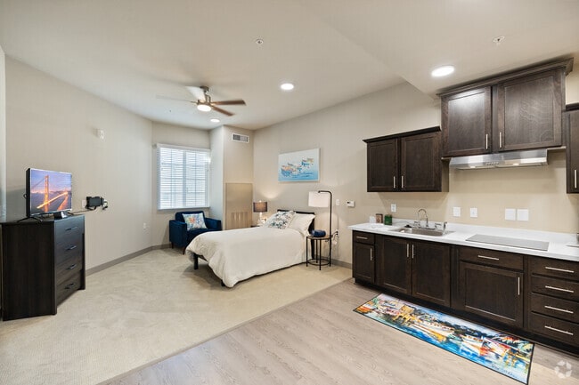 Studio- Living room - Fallbrook Trails - 55+ Senior Apartments