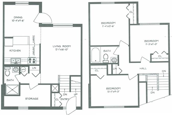 Plano de planta - Oakridge Village Apartments