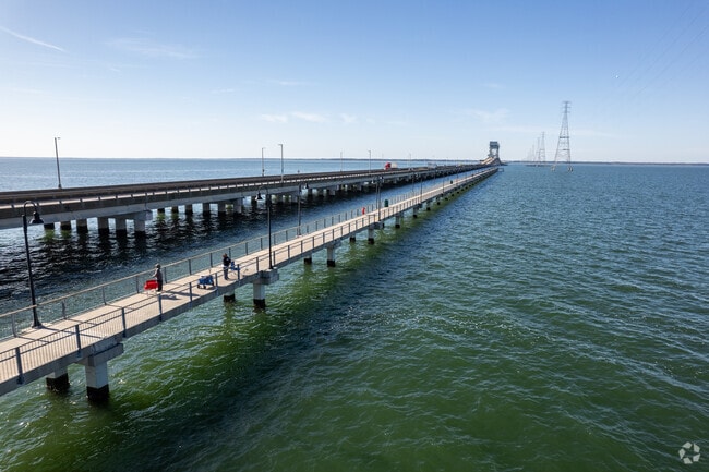 There is plenty of room to grab a seat and do some fishing from the pier on the James River.