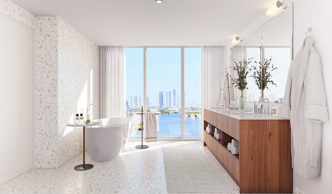 Select homes feature soaking tubs and expansive vista views of the water. - Flamingo Point