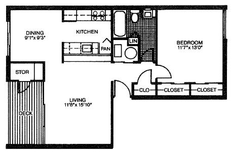 1HAB/1BA - The Pines