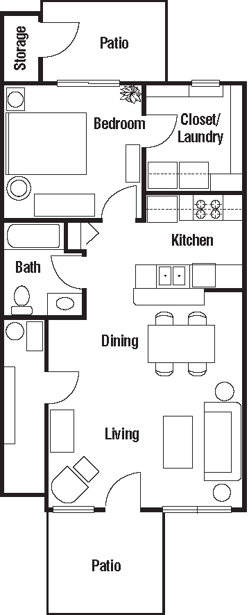 Dos habitaciones/dos baños en el primer piso - North Lake Apartment Homes