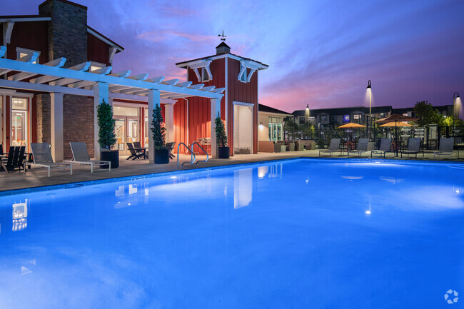 Pool at Dusk - Azure Apartments