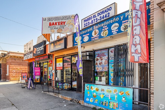 Local eateries lines streets.