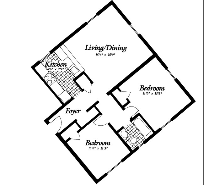 2BR/1BA - Oak Park Apartments