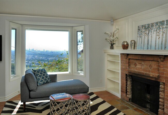 Fireplace in living room - 8160 Mannix Dr