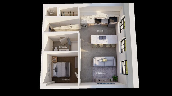 Un dormitorio tipo 1 - Clipper Lofts