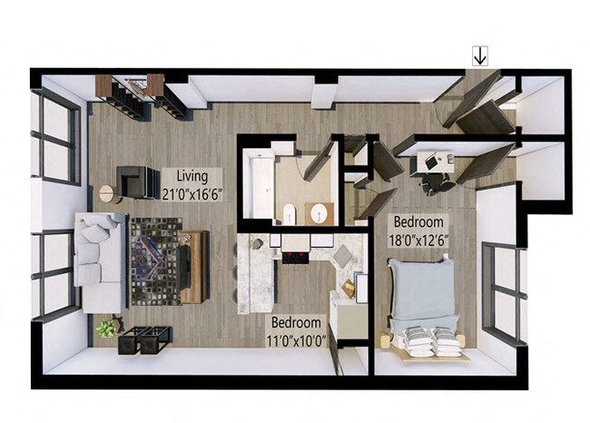 Plano de planta - Lincoln Park Lofts