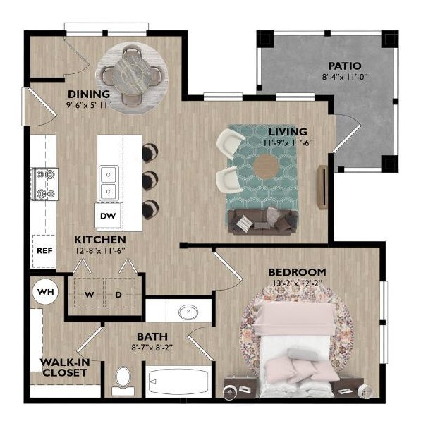 1BR Floorplan - The Grove at Bradford Hills
