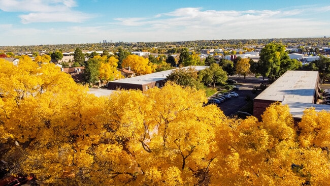 Property Exterior in Fall - Lamar Village Apartments