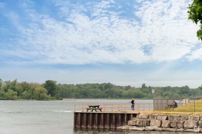 Residents enjoy fishing along the Niagara River.