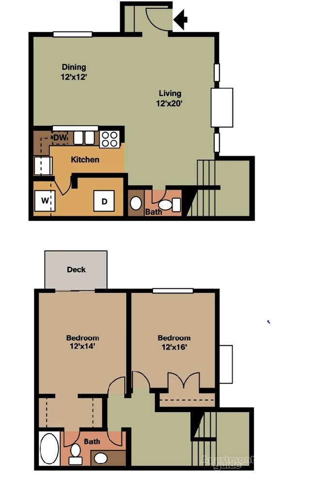 CedarBrook Apartments – Townhouse with Fireplace