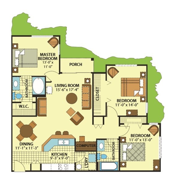Lake Tivoli Apartments Kissimmee Fl Floorplan Lake Tivoli Apartments