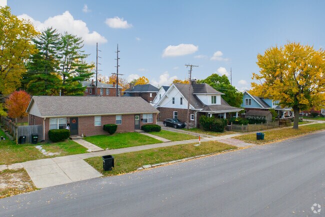 Houses in Martinsville line peaceful streets.