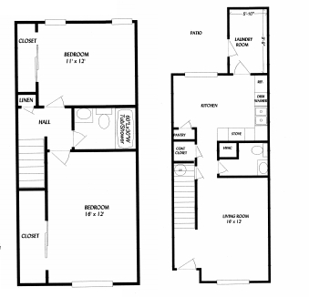 2BR/1.5BA - Garden Manor Townhomes