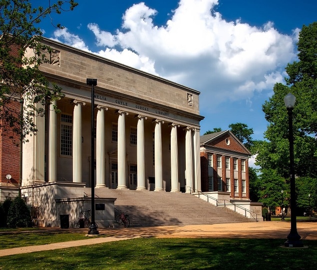 Amelia Gayle Gorgas Library, located on the Quad