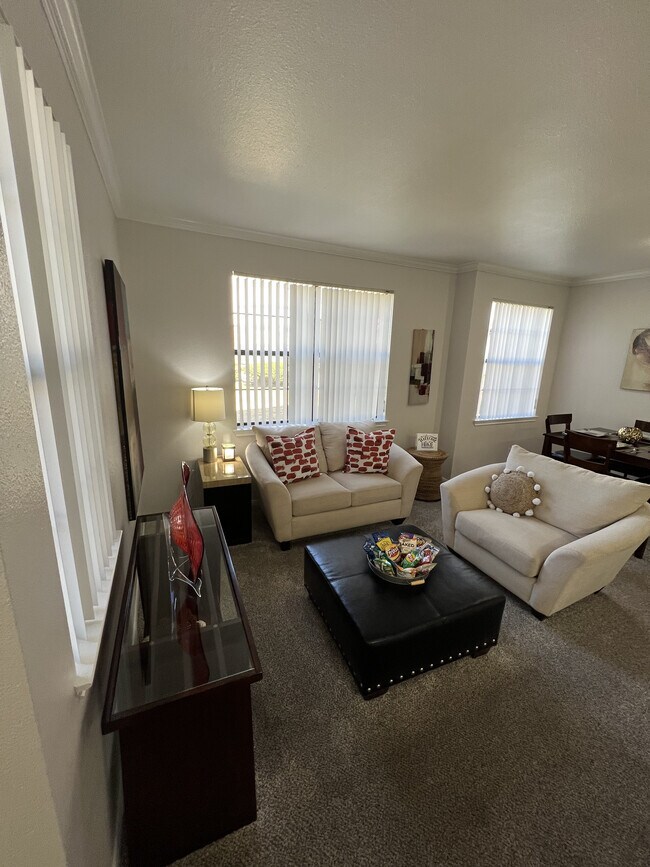 1HAB-1BA A2 Sala de estar - Saddle Brook Apartments