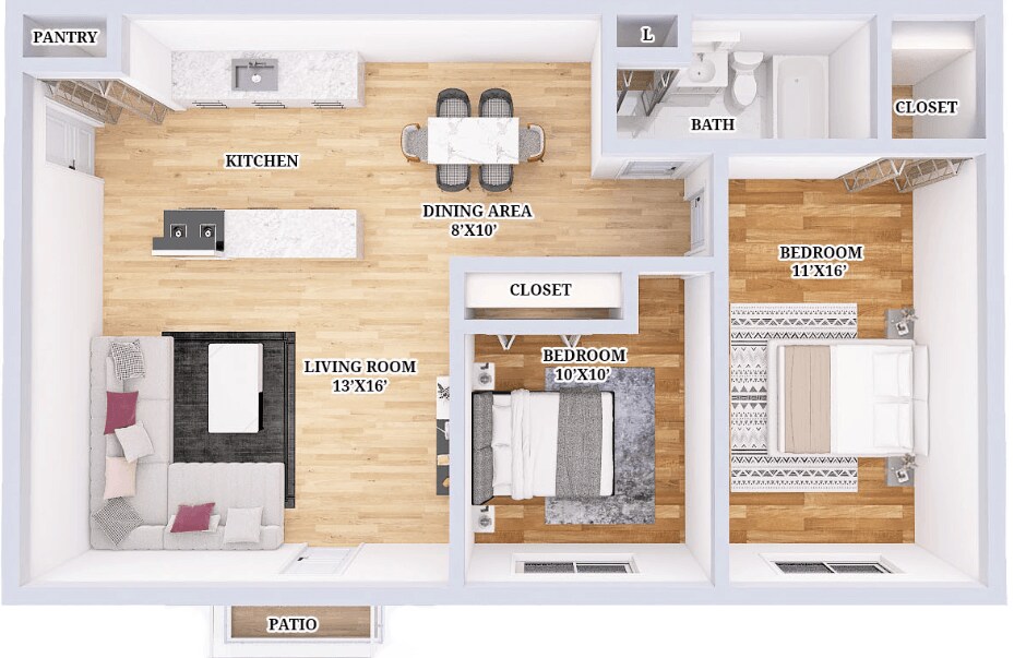 Walnut Woods – 2 Bedroom 1 Bath