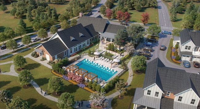 Pool with private cabanas - The Lumen Apartments of West Lafayette