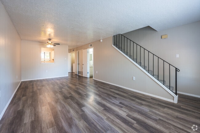 2BR, 2BA - 1,100SF - Living Room and Kitchen - Meadowlark Apartments