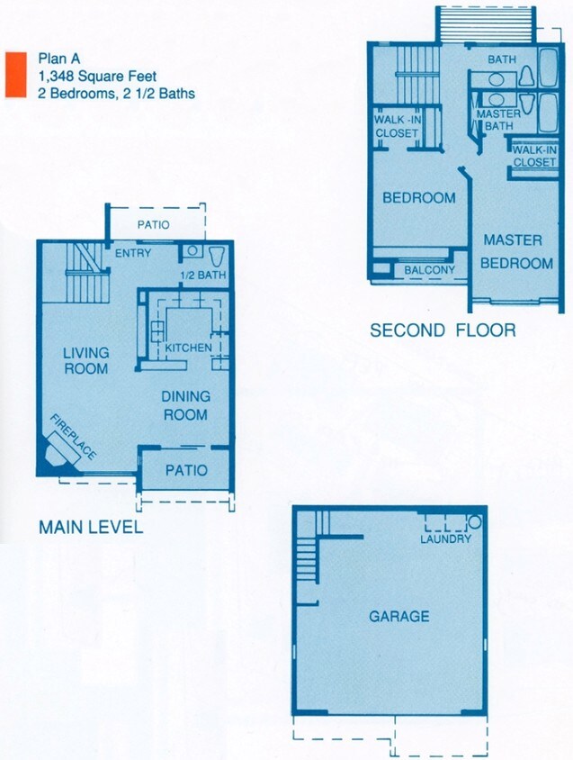 2 Bd/2.5 Ba - 1,348 Ft² (Plan A) - La Canada Hacienda Townhomes