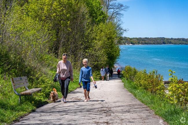 The paths along the shoreline at Big Bay Park in Whitefish Bay.