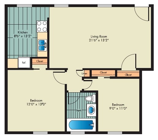 2HAB/1BA - Canonbury Square Apartments