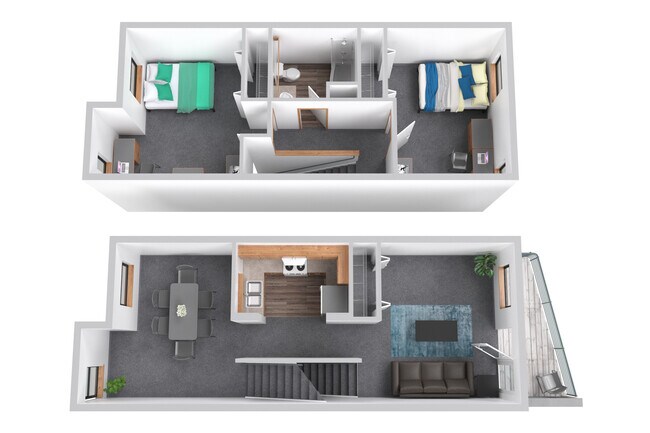 2 Bedroom Duplex - Redstone Commons; Student Housing Apartments