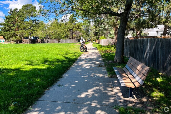 The long pathways are perfect for a bicycle ride at Meadowridge Park.
