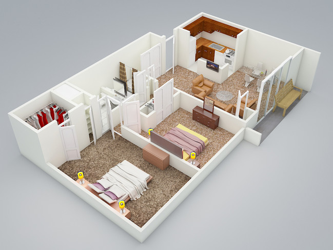 Plano de planta - Stone Pointe Apartments