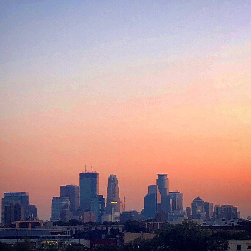 View of Downtown Minneapolis from the rooftop deck - 1 W Lake St
