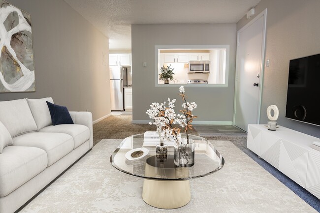1 BR, 1 BA - Living Room (Type B) - Roman Villa Apartments