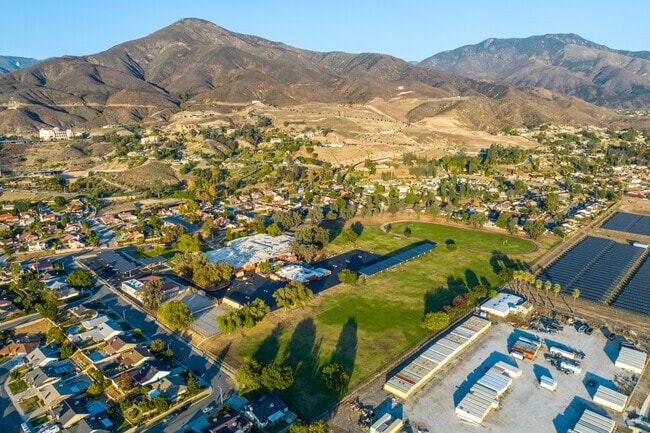 Serrano Middle School, Highland is surrounded by beautiful mountain views.