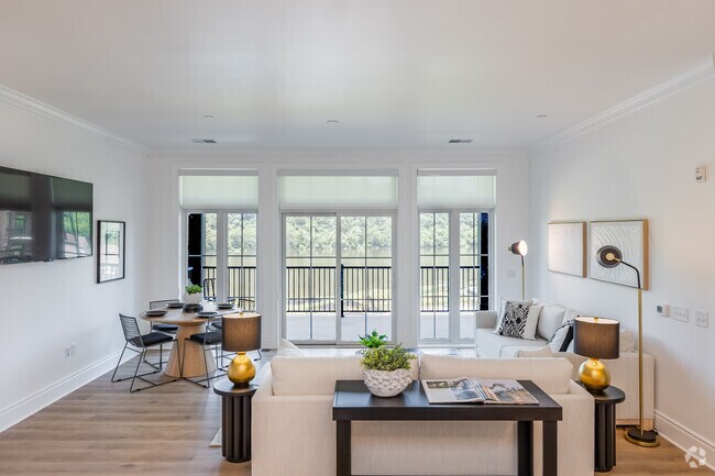 2 habitaciones, 2 baños - 118 m² - Sala de estar con vista al río - The Brooks