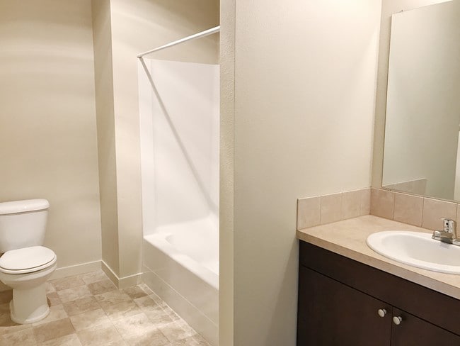 Quartz Dark Bathroom - Stoneplace Apartment Homes