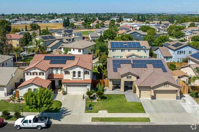 Solar panels are a common feature of new homes in Oakdale.