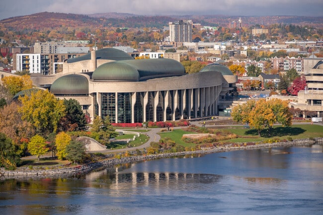 The Canadian Museum of History on the riverbank of the Gatineau River.