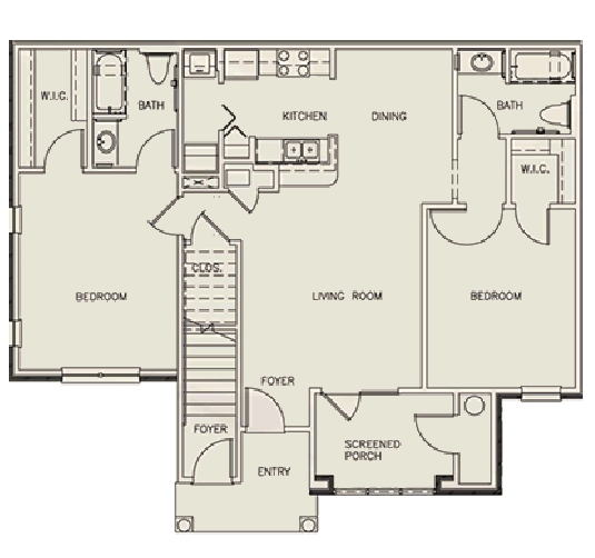 2HAB/2BA - Independent Apartments