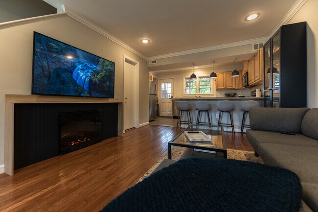 Televisor Roku de 65 pulgadas y chimenea eléctrica - 202 S Virginia Ave