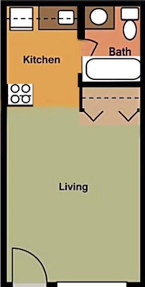 Studio Floorplan - Willow Way Apartments